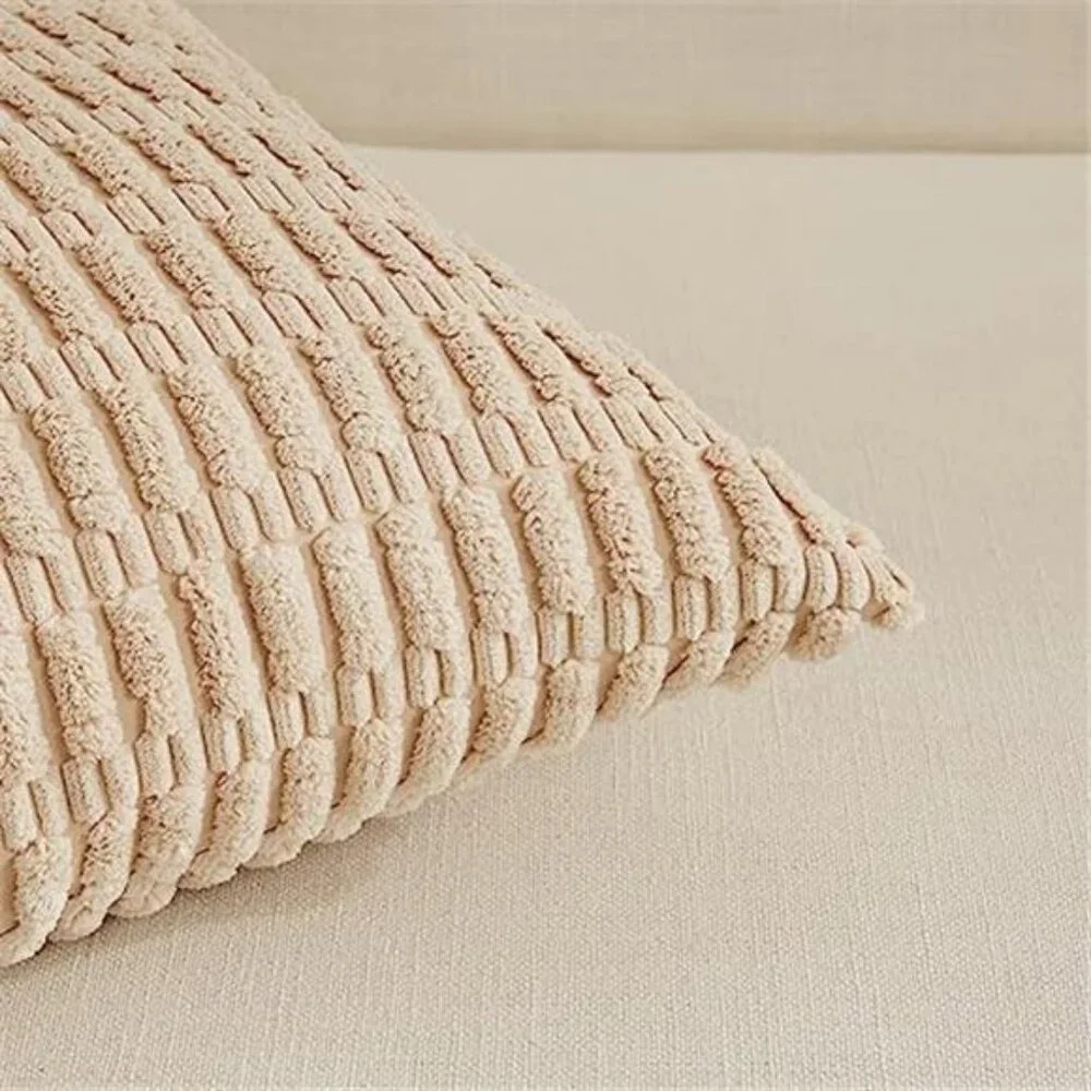4 Packs Neutral Decorative Throw Pillow Covers 18x18 Inch Living NO INSERT